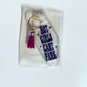 Hot Girls Can’t Park Clear Key Chain with Tassel